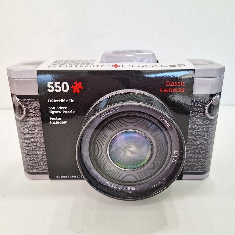 NIB EuroGraphics Classic Camera 550-Piece Puzzle in Collector's Tin NWT Sealed